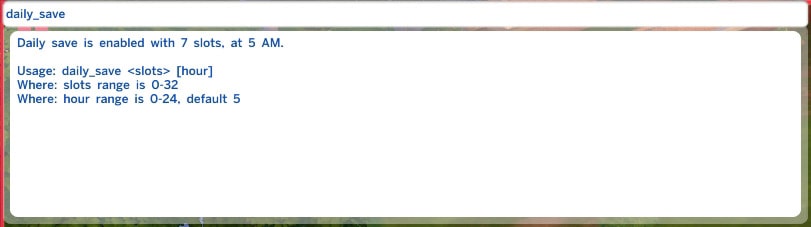 Daily save mod